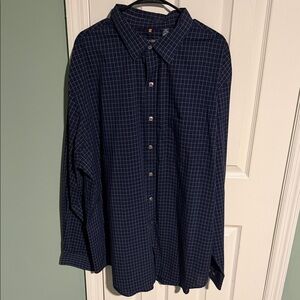 Van Heusen Dark Blue Checkered Men's Shirt